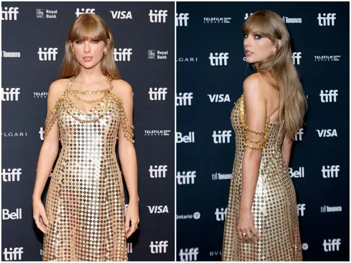 Taylor Swift Nude Mirrored Gown