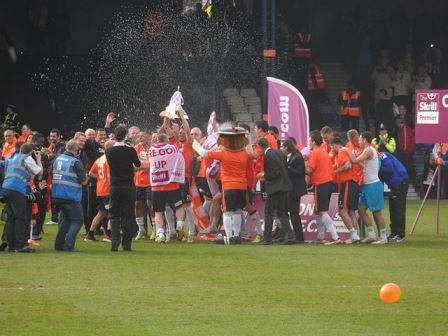 Luton Town wins the play-off final to complete their incredible journey to the Premier League.