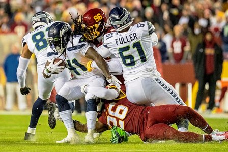 Alex Collins is remembered by the Seattle Seahawks.