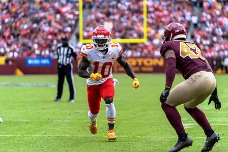 Tyreek Hill of the Dolphins is far too fast to achieve 2000 receiving yards.
